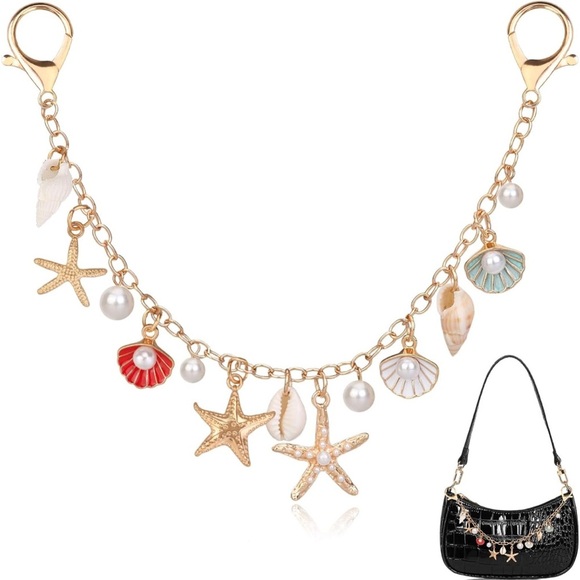 Accessories - Gold Seashell Charm Purse Chain